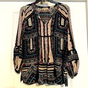 Democracy Geometric Print Blouse Size L